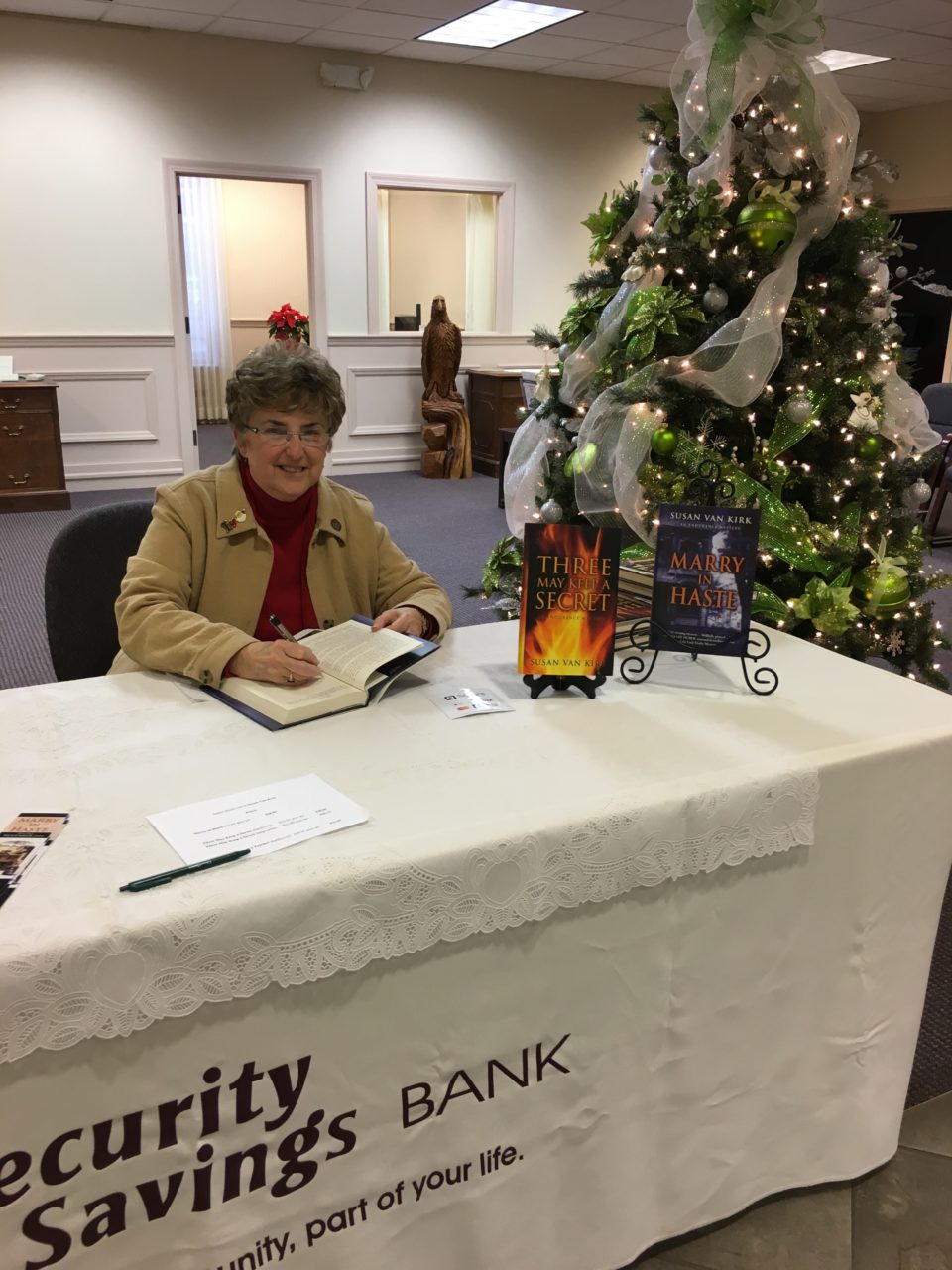 Susan at a book signing event